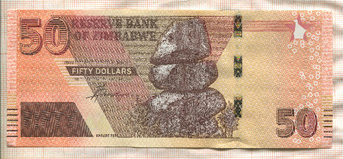 50 долларов. Зимбабве 2020г