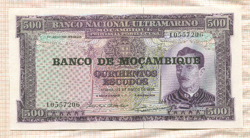 500 эскудо. Мозамбик 1967г