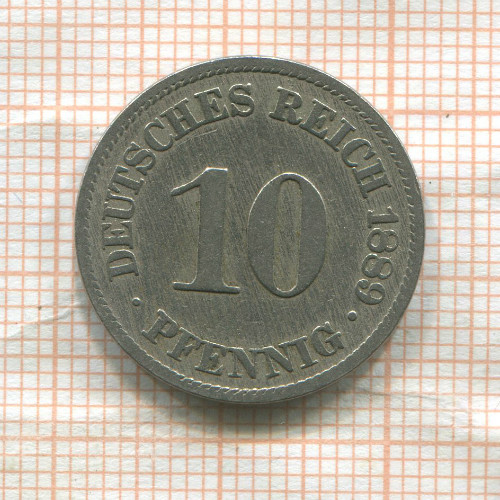 10 пфеннигов. Германия 1889г