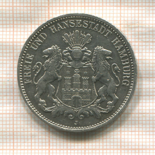 3 марки. Гамбург 1909г