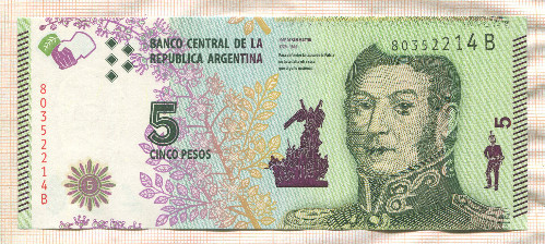 5 песо. Аргентина