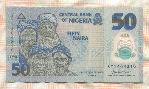 50 наира. Нигерия 2020г