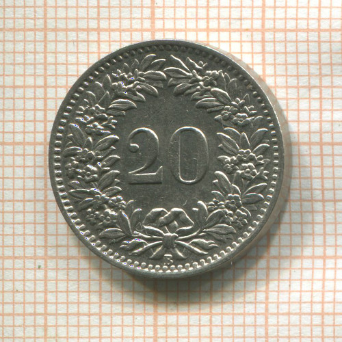 20 раппенов. Швейцария 1930г