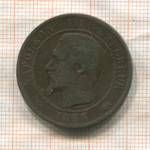 10 сантимов. Франция 1855г