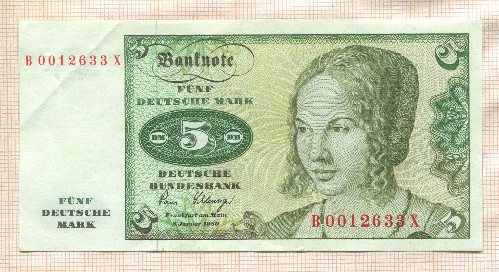 5 марок. Германия 1980г