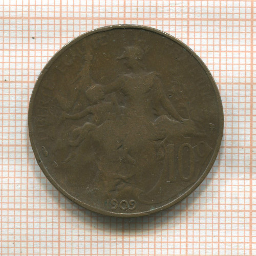 10 сантимов. Франция 1909г