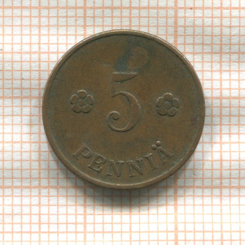 5 пенни. Финляндия 1922г