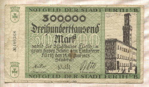300000 марок. Германия 1923г
