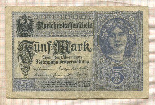 5 марок. Германия 1917г