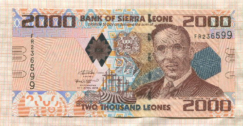 2000 леоне. Сьерра-Леоне 2016г