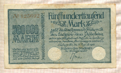 500000 марок. Германия 1923г