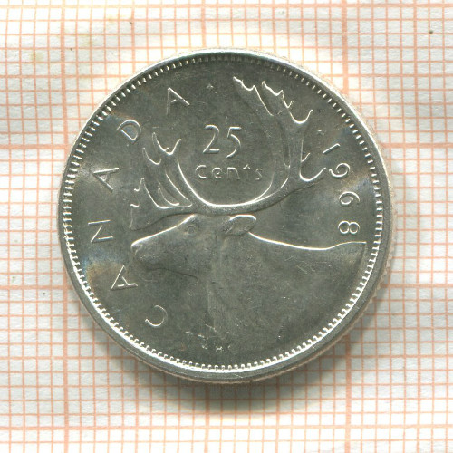 25 центов. Канада 1968г