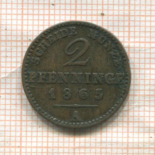 2 пфеннинга. Пруссия 1865г