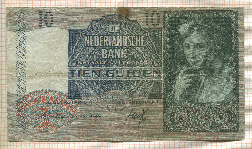 10 гульденов. Нидерланды 1940г