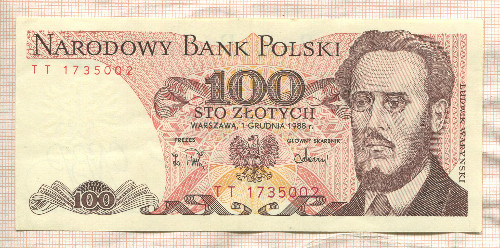 100 злотых. Польша 1988г