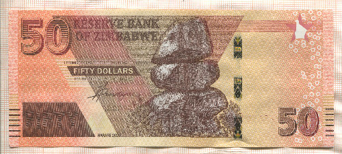 50 долларов. Зимбабве 2020г