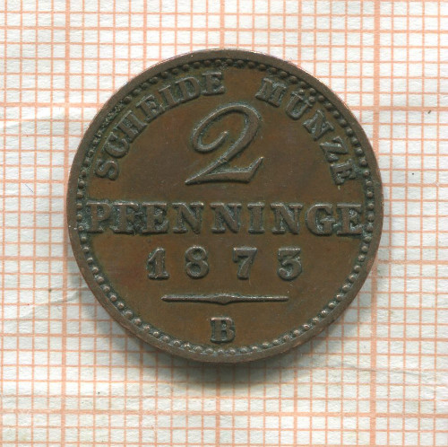2 пфеннинга. Пруссия 1873г