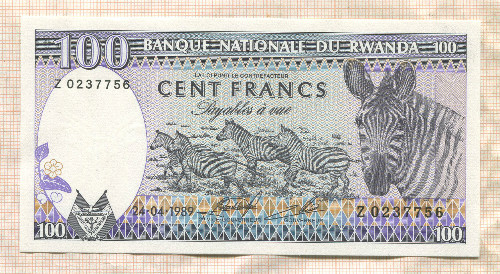 100 франков. Руанда