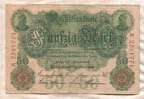 50 марок. Германия 1908г