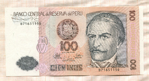 100 инти. Перу 1987г