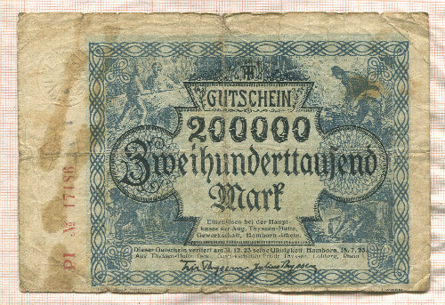 200000 марок. Германия 1923г