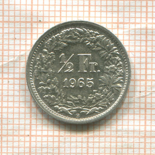 1/2 франка. Швейцария 1965г