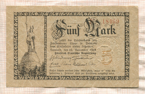 5 марок. Германия 1918г