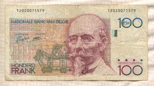100 франков. Бельгия 1982г