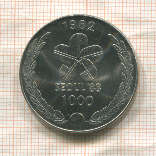 1000 вон. Южная Корея 1982г