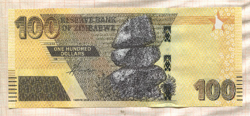 100 долларов. Зимбабве 2020г