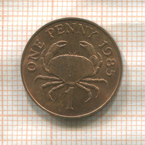 1 пенни. Гернси 1985г