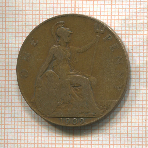 1 пенни. Великобритания 1909г