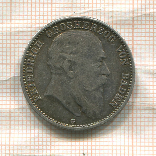 2 марки. Баден 1907г