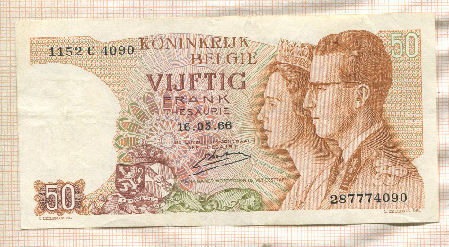 50 франков. Бельгия 1966г