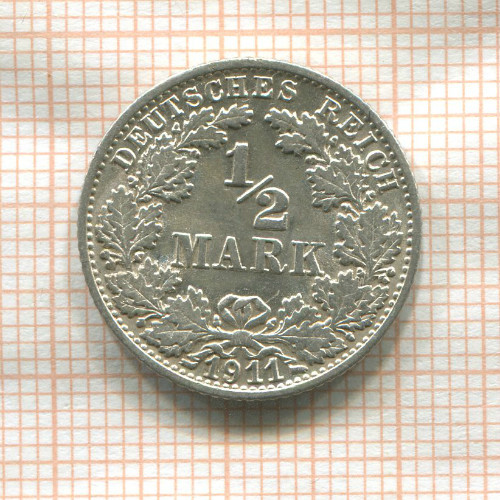 1/2 марки. Германия 1911г