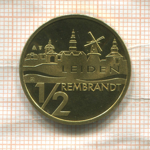 1/2 евро (1/2 рембрандта). Имеет хождение в городе Лейден Нидерланды 2006г