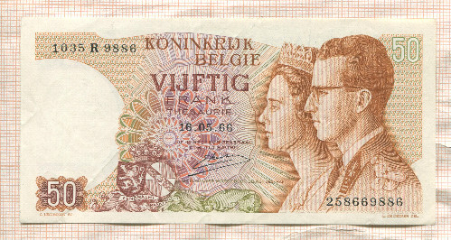 50 франков. Бельгия 1966г