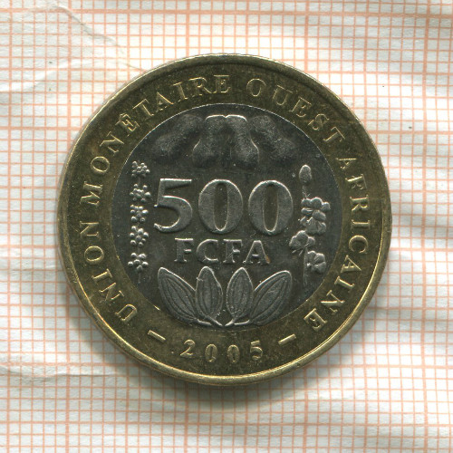 500 франков. Западная Африка 2005г