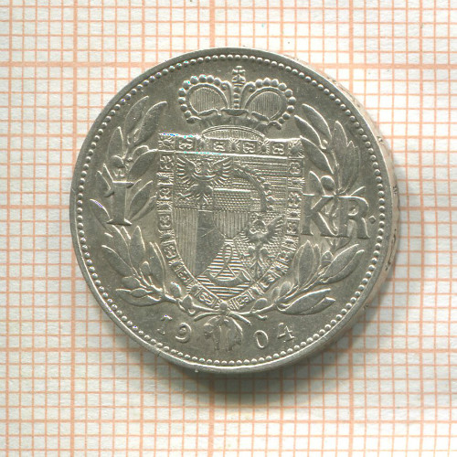 1 крона. Лихтенштейн 1904г