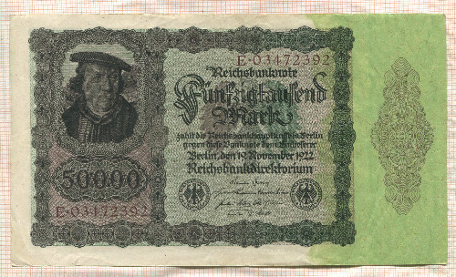 50000 марок. Германия 1922г