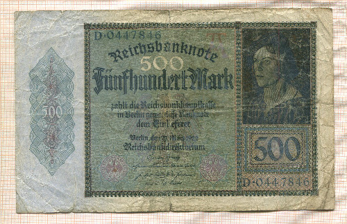 500 марок. Германия 1922г