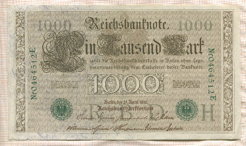 1000 марок. Германия 1910г