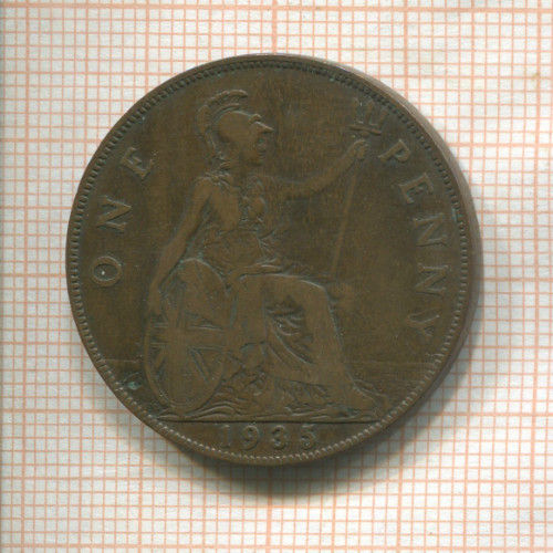 1 пенни. Великобритания 1935г