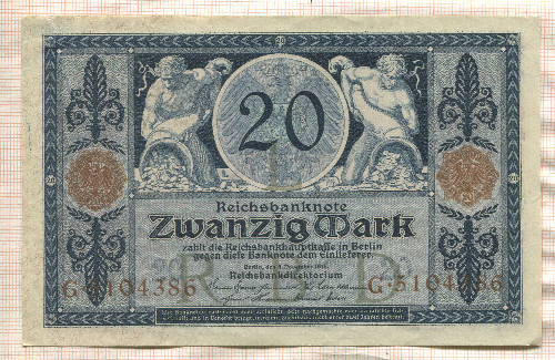 20 марок. Германия 1915г