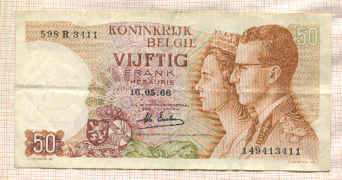 50 франков. Бельгия 1966г