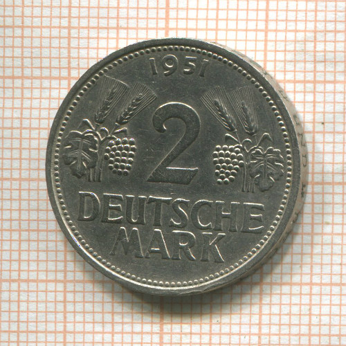 2 марки. Германия 1951г