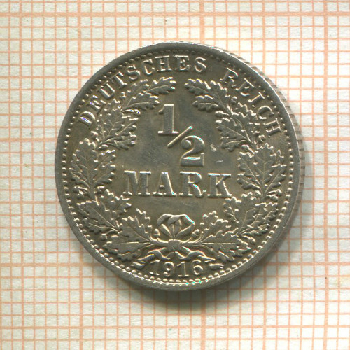 1/2 марки. Германия 1916г