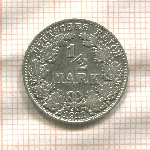 1/2 марки. Германия 1911г