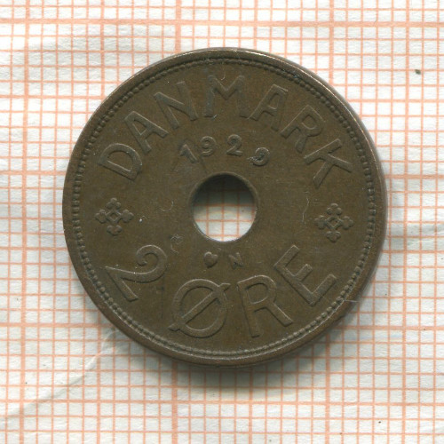 2 эре. Дания 1929г