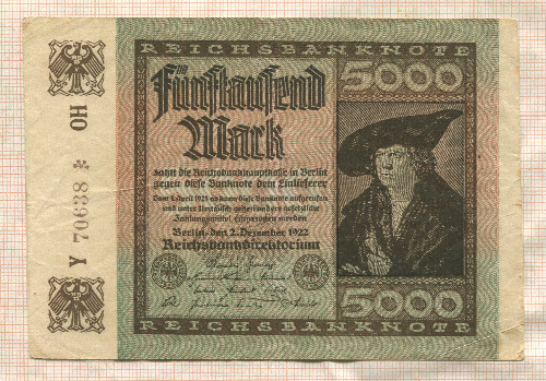 5000 марок. Германия 1922г